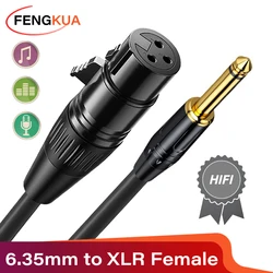 Premium XLR to 6.35mm Balanced Audio Cable for Microphone and Instrument Connection (6.35mm to XLR Female)
