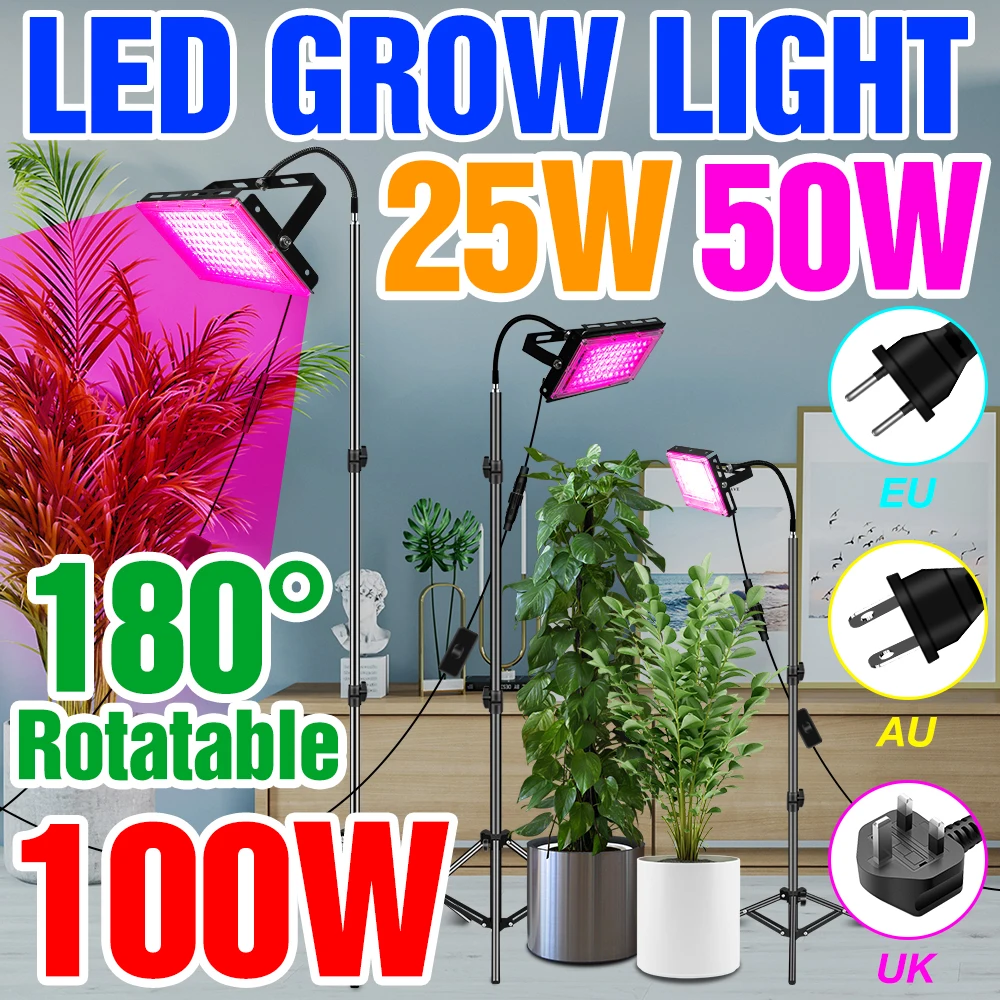 

Led Phyto Lamp Full Spectrum With Tripod 220V Seeds Of Indoor Flowers Grow Tent For Seedlings IP65 Hydroponics Growing System
