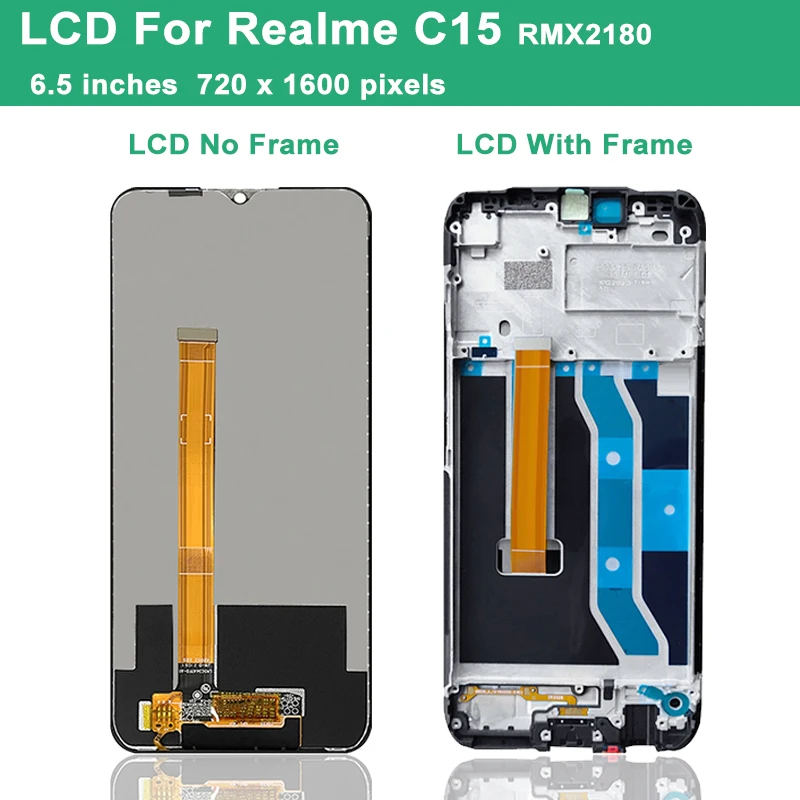Original 6.5'' Display for Oppo Realme C15 LCD touch screen digitizer assembly for Realme C15 RMX2180 Display Replaceable parts