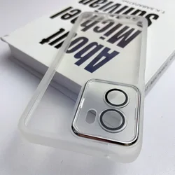 Luxury Lens Film Case - 360° Camera Protective Soft Silicone Back Cover with Clear Bag for Oneplus Nord N300 5G (Transparent White)