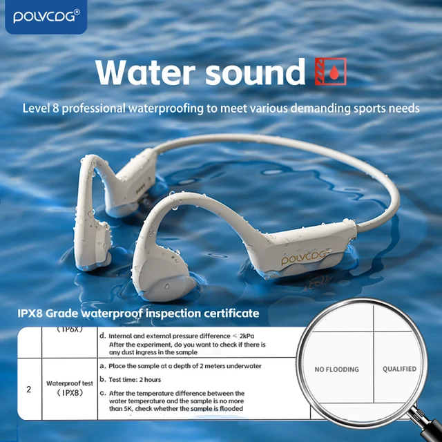 POLVCDG X7 Bone Conduction Headset IPX8 Open Headset Bluetooth 5.3 Swimming with microphone Waterproof 32GB Memory MP3 2024 new 3