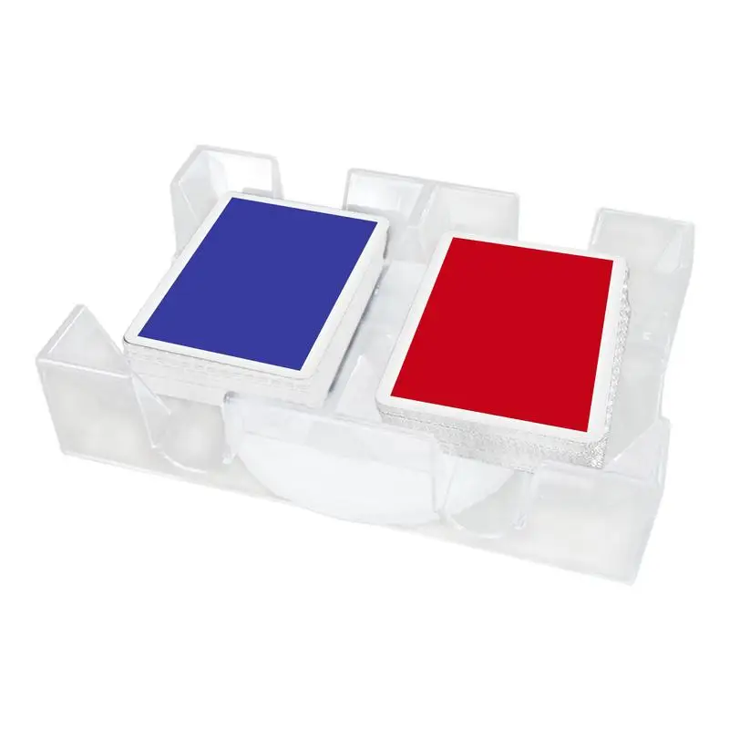 

Card Holders For Playing Cards Rotating Card Holder Tray Clear Dual Deck Practical And Swivel Cards Holder For Party Game Kids