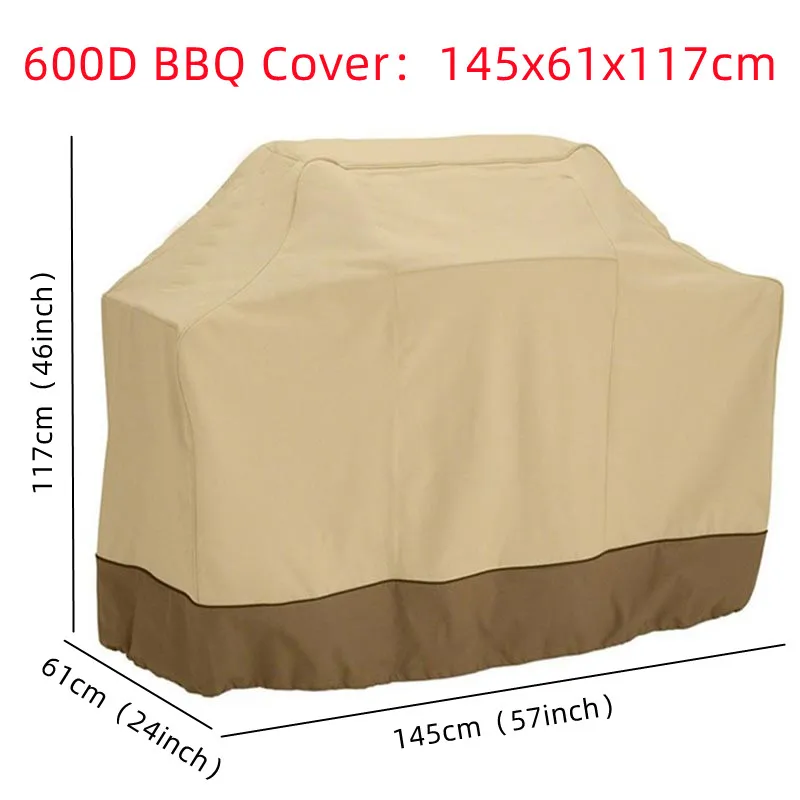 600D Oxford fabric barbecue cover Dust cover Waterproof Outdoor UV resistant Grill