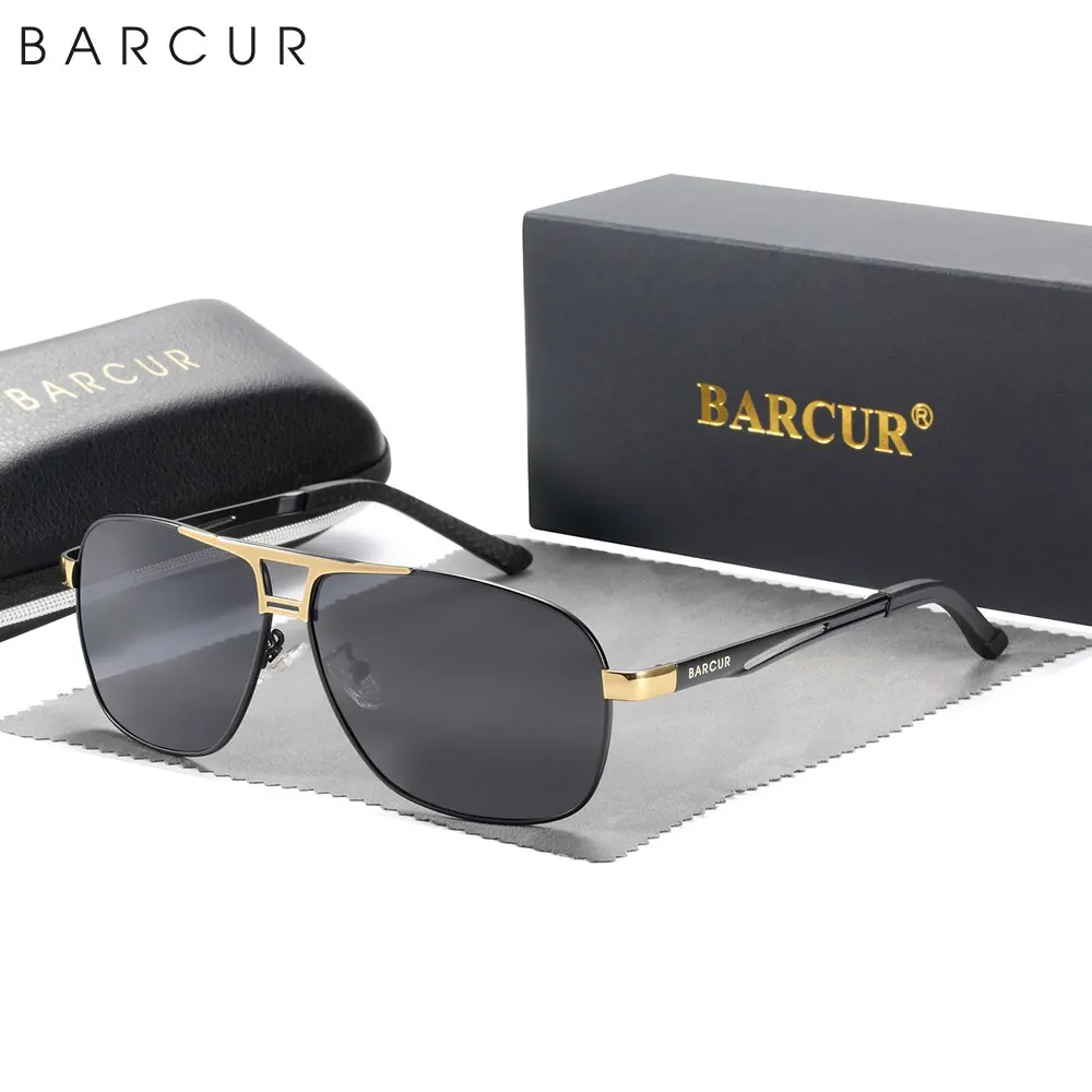 BARCUR High-End-Temperament-Herren-Sonnenbrille mit UV-Schutz ist unverzichtbar für die tägliche Reise, um Blendung zu reduzieren. Markenverpackung