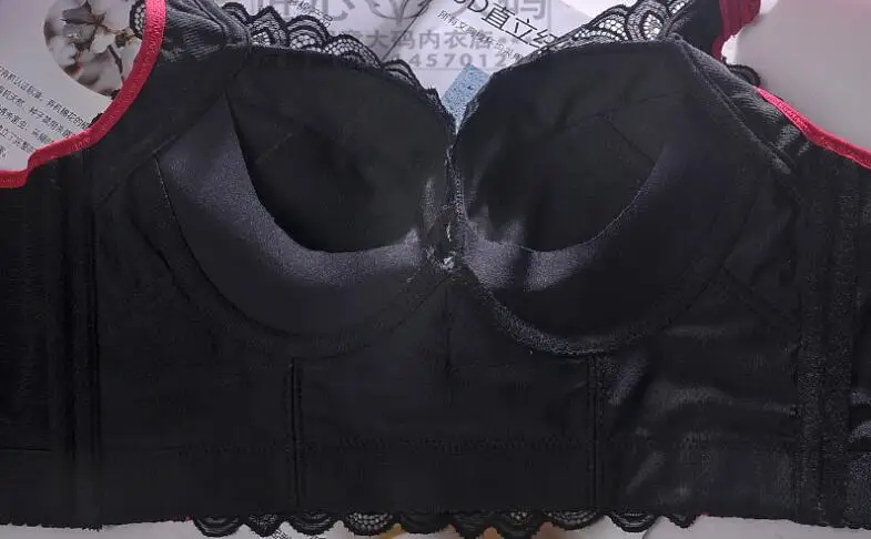 Womens Wireless Push Up Bra Plus Size Modeled Cups Underwear Female Adjustable Lace Lingerie 34 36 38 40 42 48 B C D E Black