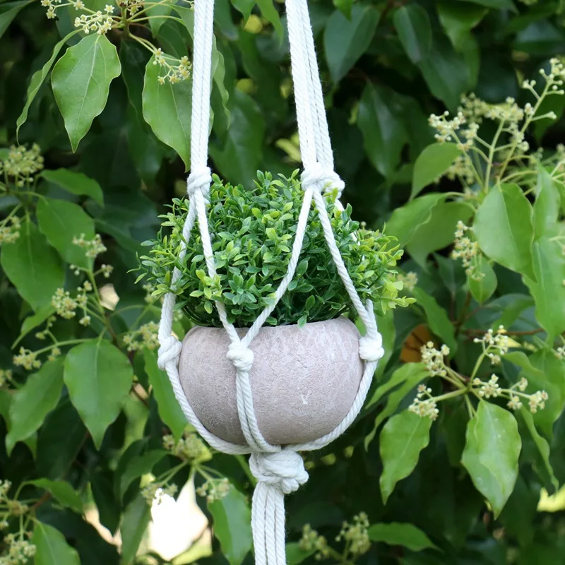 Hanging Plant Handmade Macrame Hanger Flower Pot Planter Hanger Wall Decor Hanging Planter Hanging Basket Home Garden Supplies
