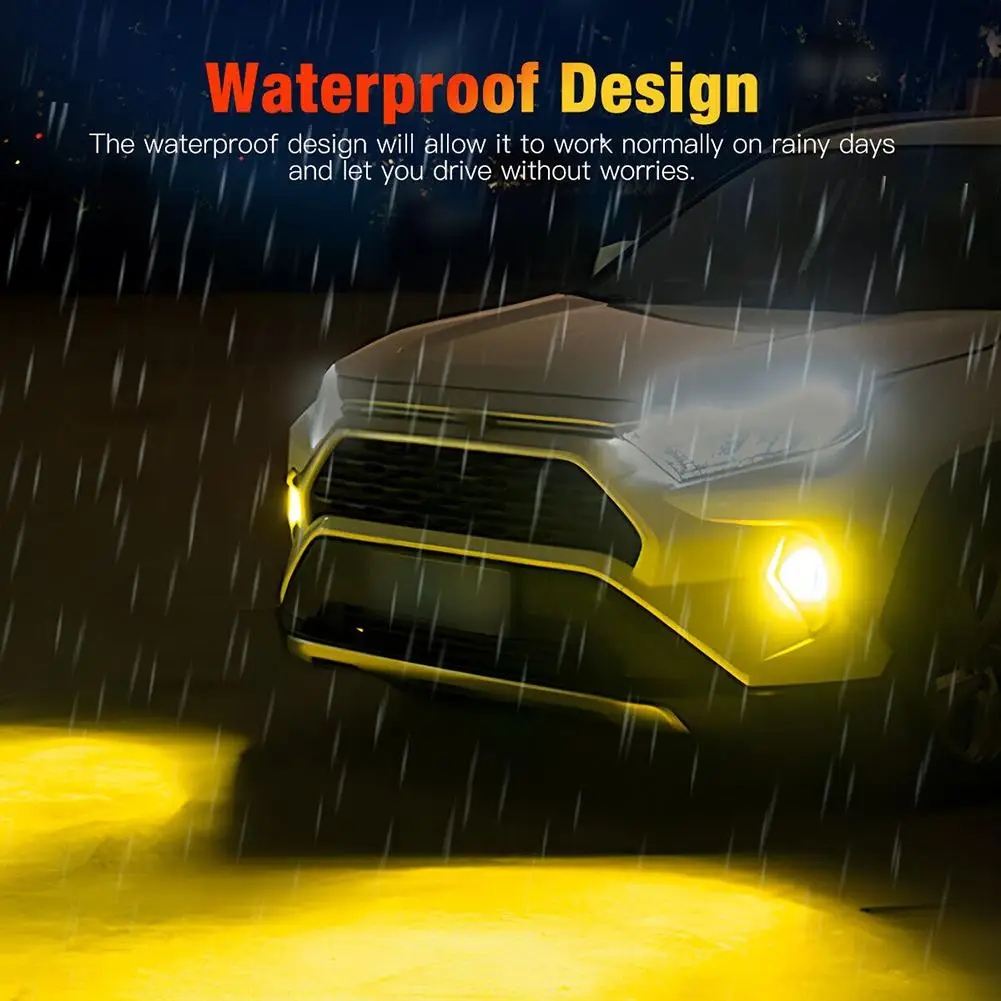 H3 Led Fog Light Bulbs Yellow 4300k 5000lm High Power Super Bright 2 Pack for Drl Fog Light Lamp Replacement H3 Lamp led bulb,led fog light