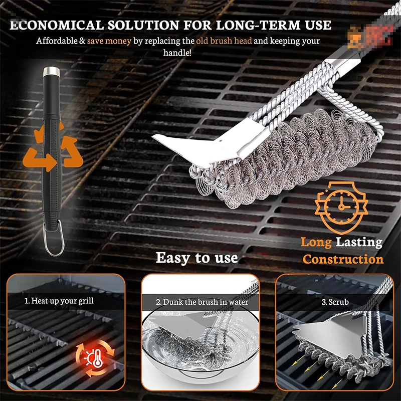 Stainless Steel BBQ Grill Cleaning Brush 3