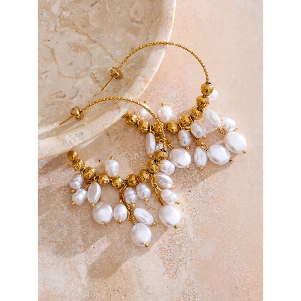 Yhpup Earrings Baroque Simulated Pearls Drop Women