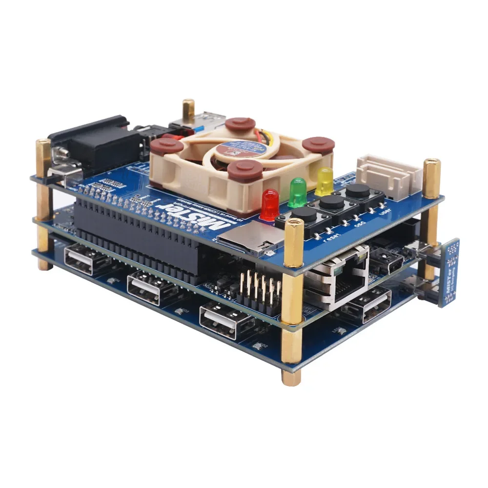 Tbkoeudhg FüR Mister FPGA 32 MB scheda madre hub USB V2.1 con kit di alloggiamento in metallo fai da te per Terasic DE10-Nano Mister FPGA (nero