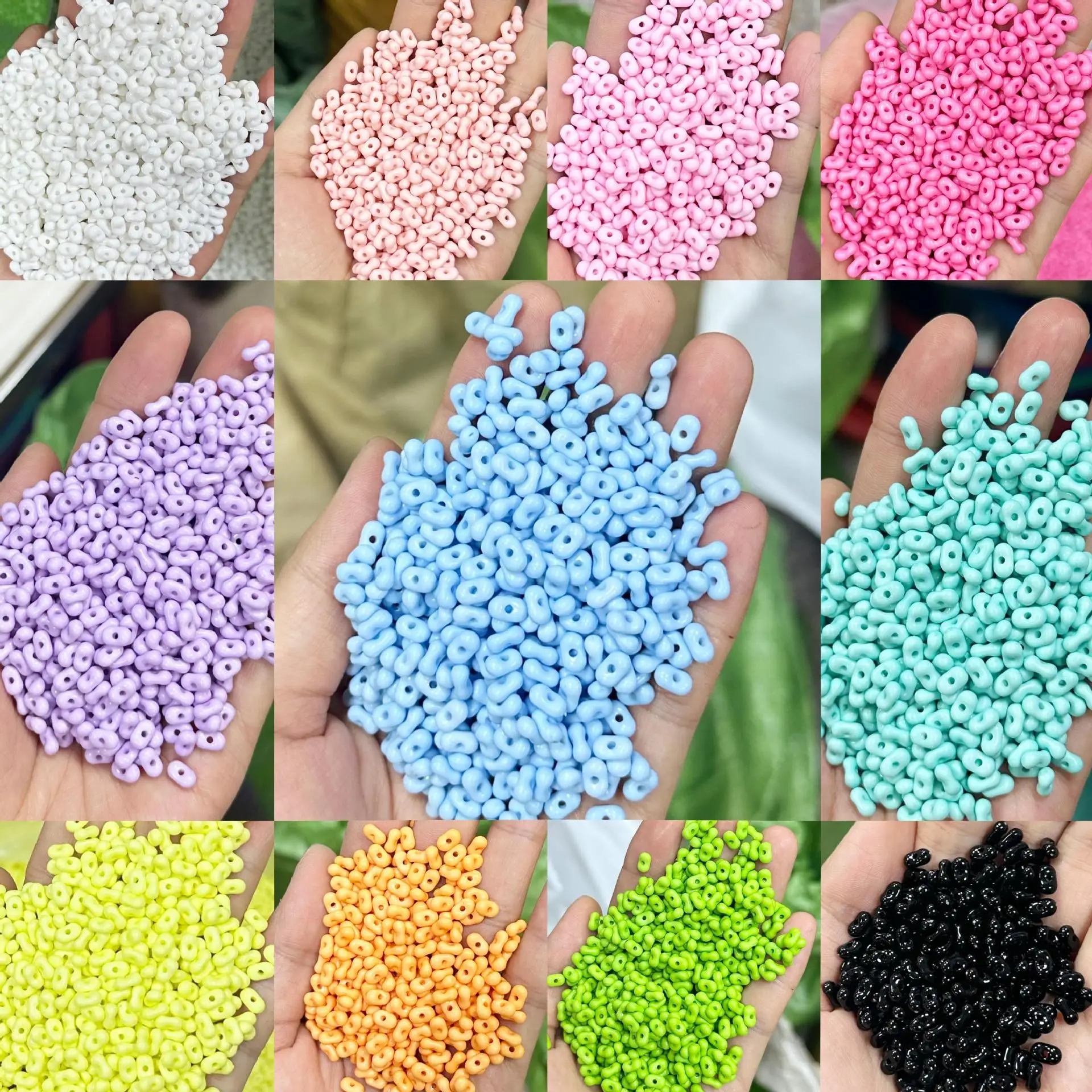 100 Teile/los Bunte Acryl Erdnüsse Perlen Lose Spacer Perlen DIY Handgemachte Armband Halskette Schmuck Machen Handwerk Zubehör – Detail 7