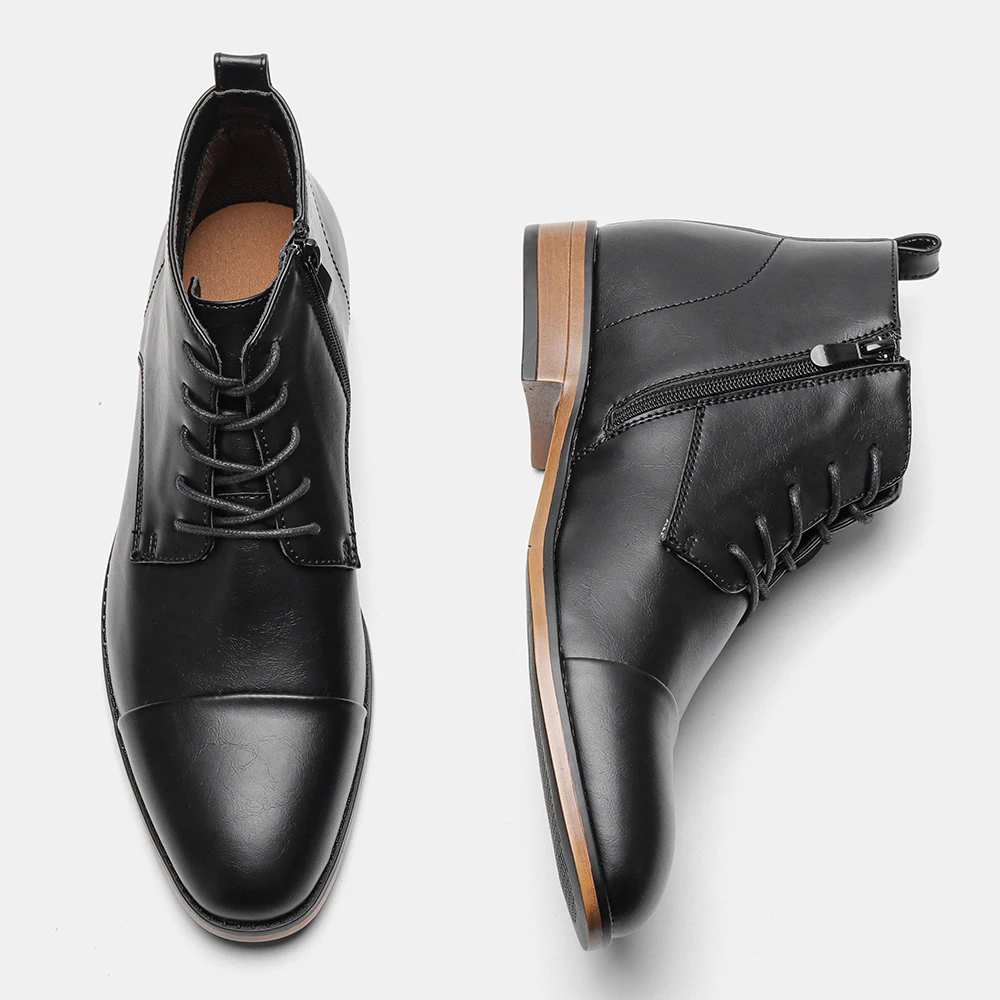 Herrenstiefel im amerikanischen Stil 2024, Modemarke, bequeme Herren-Stiefeletten – Detail 15