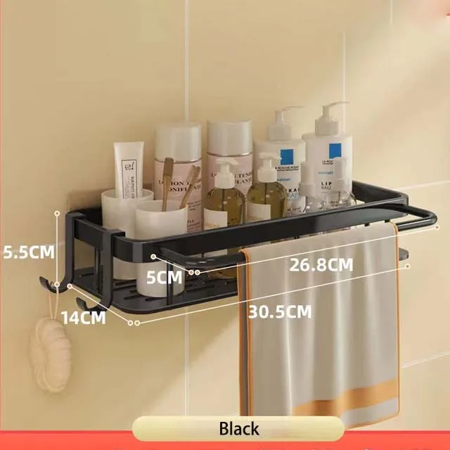Rafturi pentru baie Raft de colț montat pe perete fără găurire Suport pentru suport de depozitare pentru duș Organizator pentru șampon pentru toaletă Accesorii pentru baie