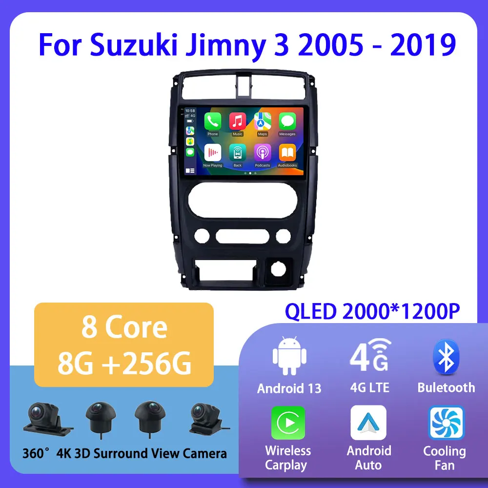 

Android 13 для Suzuki Jimny 3 2005 - 2019 автомобильное радио мультимедийный видеоплеер навигация для Android Авто Carplay Wifi GPS стерео