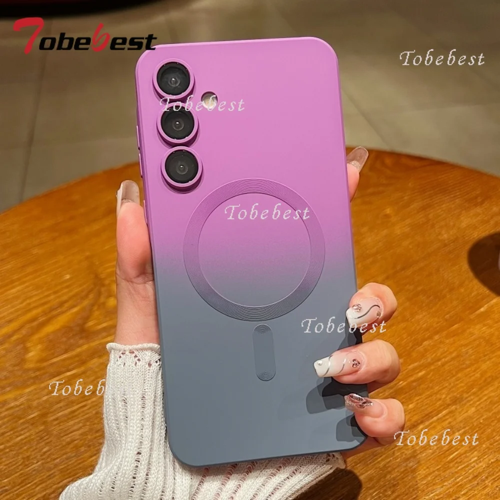 Magsafe-Compatible Magnetic Gradient Silicone Phone Case