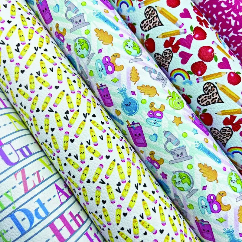 New Print Leather Sheets Ribbon Faux Leather For Decoration DIY Handmade Bows