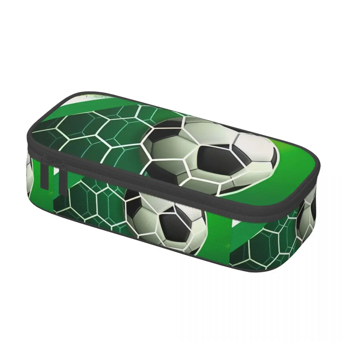 Cool Soccerly Footbally Print Pencil Case for Boy Girl Large Capacity Pen Box Bag School Supplies