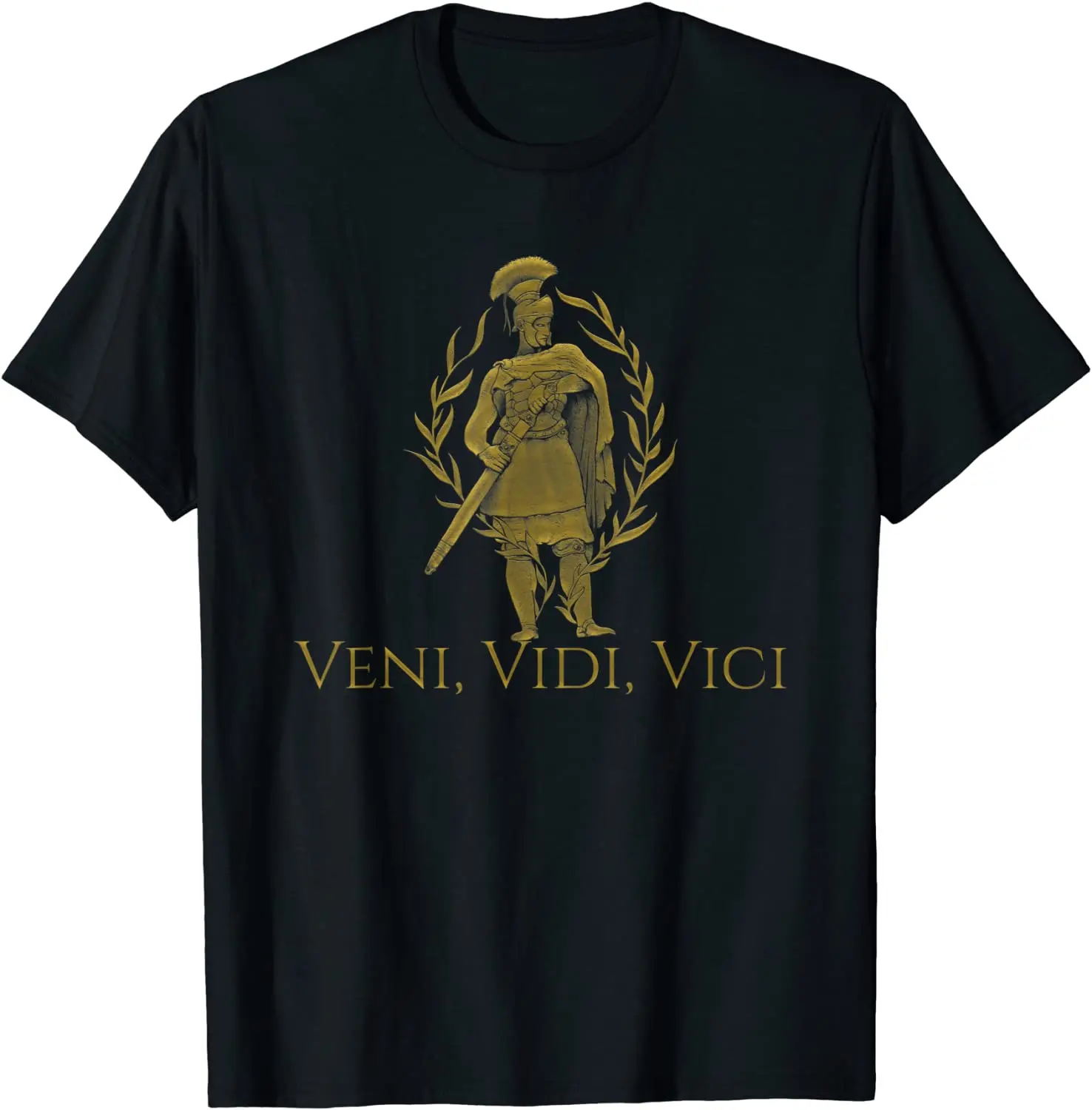 Veni Vidi Vici Julius Caesar Latin Quote Ancient Rome T-Shirt Short Sleeve Casual Cotton O-Neck Summer Tees