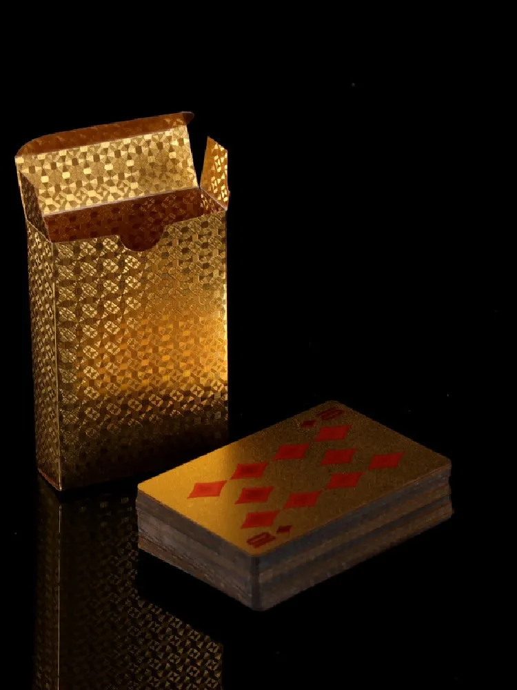 Golden Color Playing Card Game Card Group Waterproof Poker Suit Magic Dmagic Package Board Game Gift Collection Image 8
