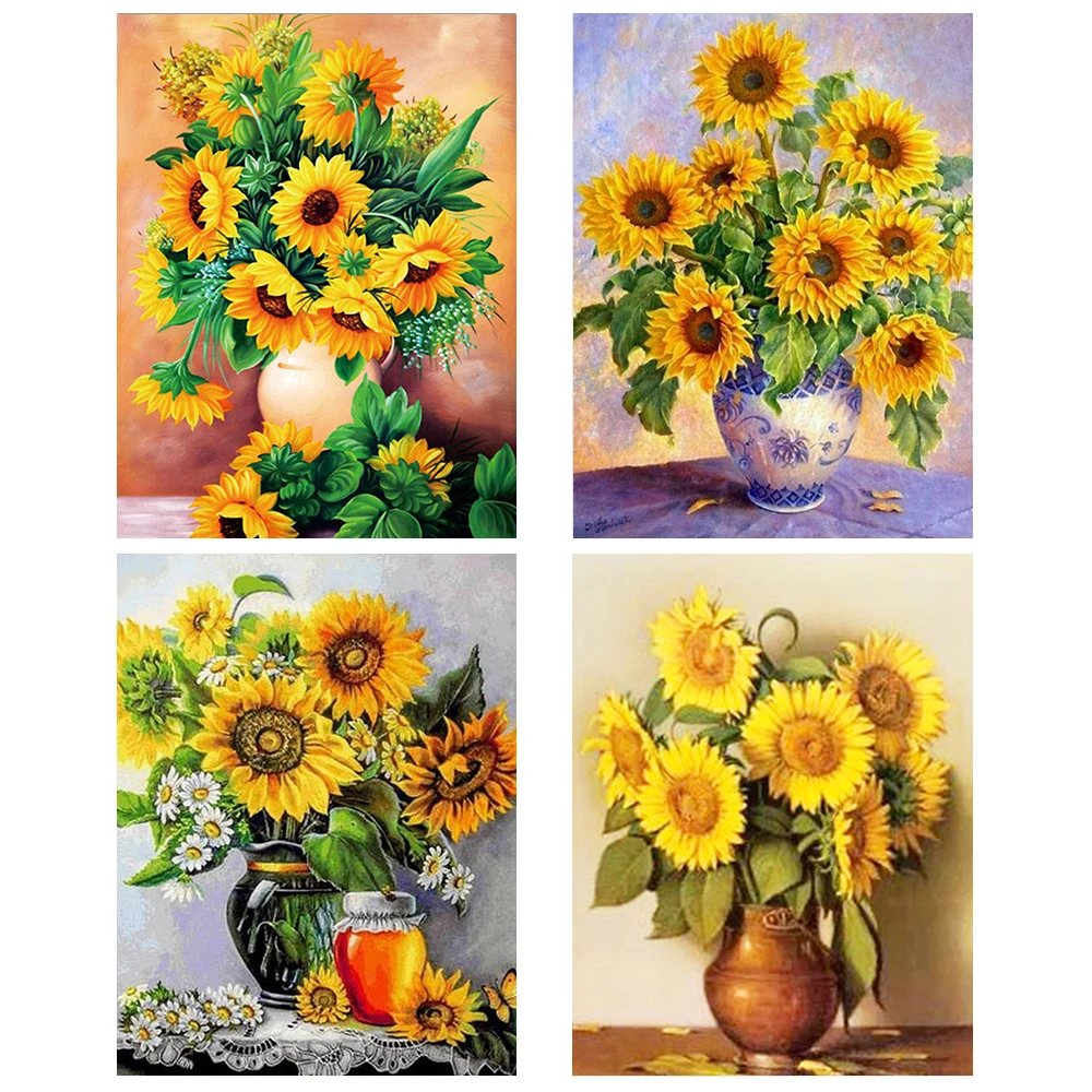 5D DIY Diamond Painting flower Full Square Sunflowers Diamond Embroidery Sale Cross Stitch Kit Rhinestones Garden Decor