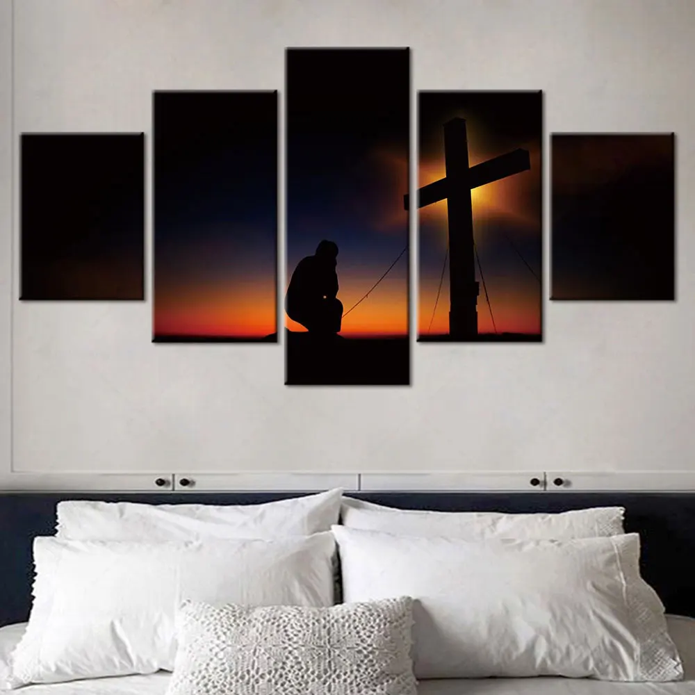 

Artsailing Framework HD Prints 5 Pieces Jesus Christ Pictures Poster for Home Decor Canvas Paintings Wall Art Office Decoration