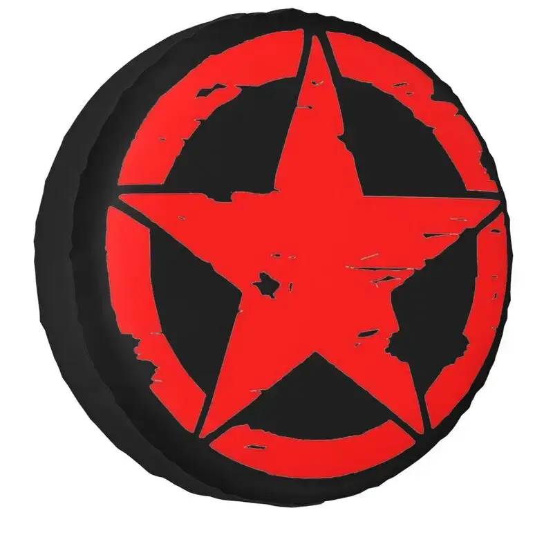Military Tactical Army Star Spare Tire Cover for Jeep Hummer Pentagram SUV RV 4x4 Car Wheel Protectors 14" 15" 16" 17" Inch - Image 9
