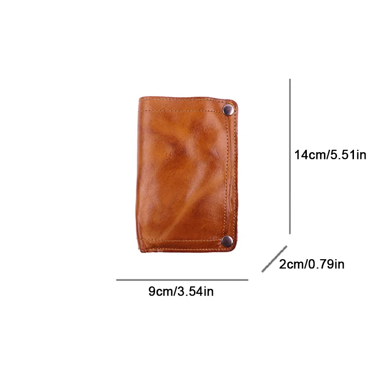 محفظة جلدية أصلية للرجال، بتصميم كلاسيكي ثنائي الط...