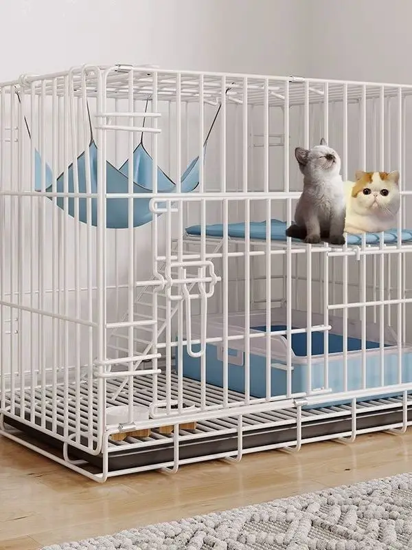 알파코 이층 고양이 케이지 빌라 화장실 일체형 공간 절약형 실내 고양이 쉼터 접이식 고양이 집 (중대형 고양이용)