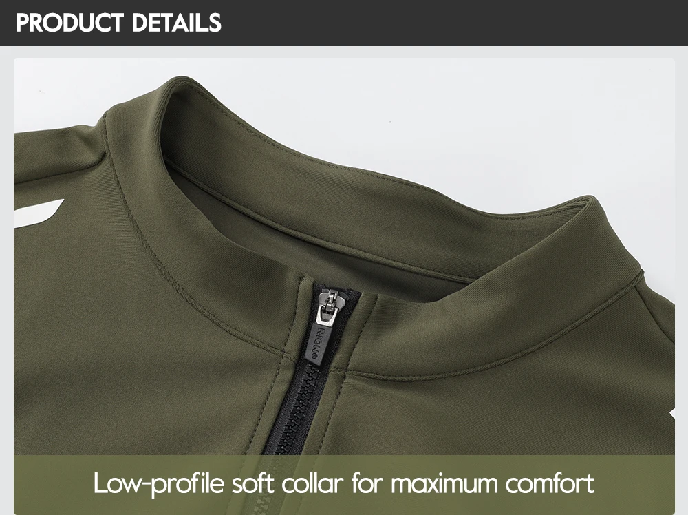 RION Herren-Radtrikots, Fahrradbekleidung, Rennrad, Profi-MTB-Trikots, winddicht, langärmelig, Shirts, UPF 50+, Anti-UV, Frühling und Herbst – Detail 9