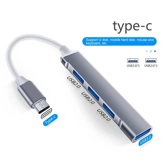 USB C 허브 3.0 C타입 3.1 4 포트 멀티 스플리터 어댑터 OTG