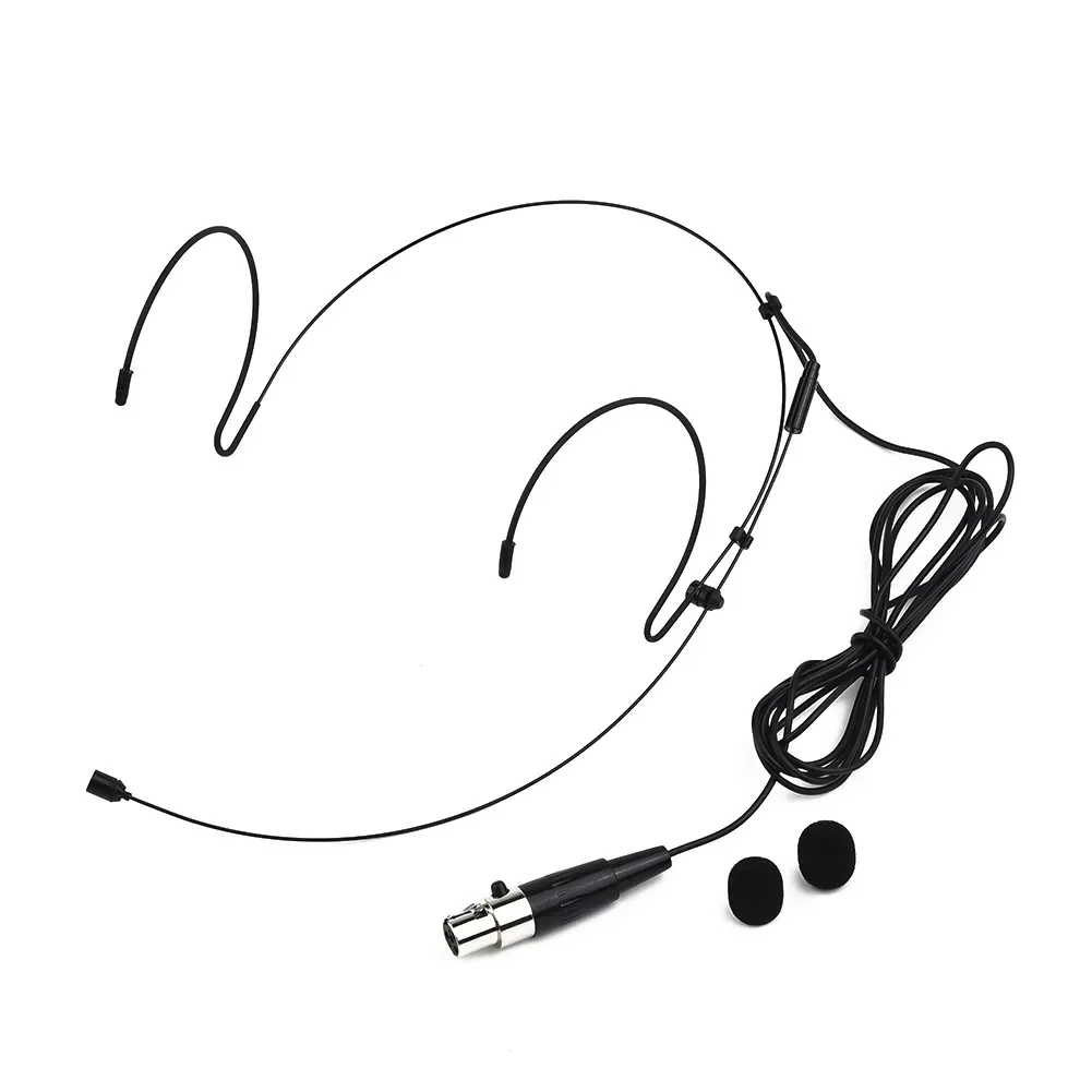 Double Earhook Headset Mic Headworn Microphone for Wireless Omnidirectional Condenser Cartridge