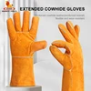 WYNN'S 1 Pair Leather Work Gloves Cowhide Working Glove Stick Welder Heat Fire Resistant Mitts for Welding Cutting Hand Tools 1