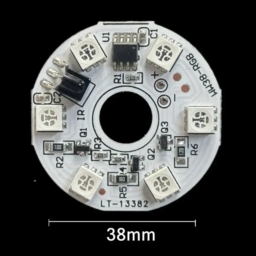 10-1PCS 1세트 6LEDs RGB LED 조명 플레이트 3-5V 연동 제어 다채로운 무선 리모컨 RGB 비즈 COB 칩 전구 액세서리