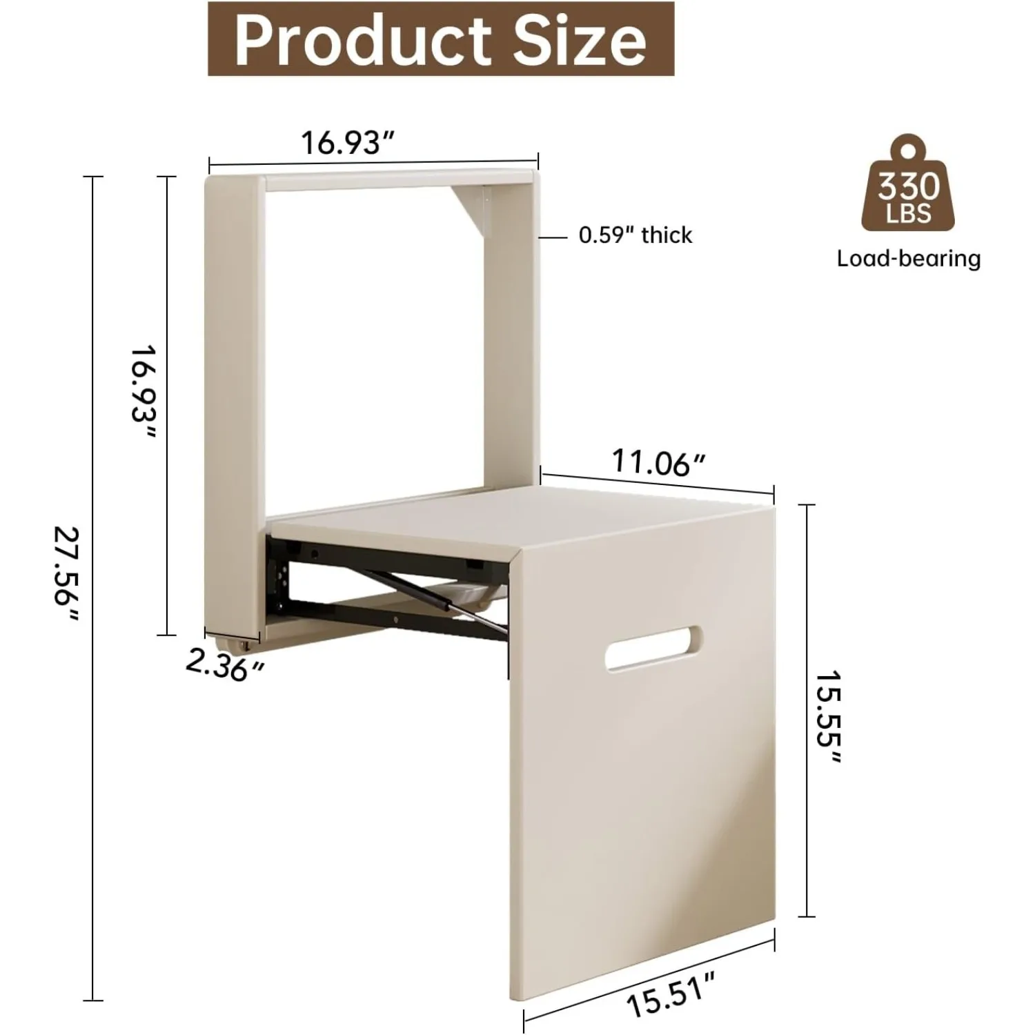 Folding Shower Bench Entryway Stool Wall Mounted Folable Shoe Changing Stool for Bathroom Living Space Saving Extenable Bench ﻿ 2
