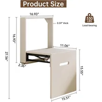 Folding Shower Bench Entryway Stool Wall Mounted Folable Shoe Changing Stool for Bathroom Living Space Saving Extenable Bench ﻿ 2