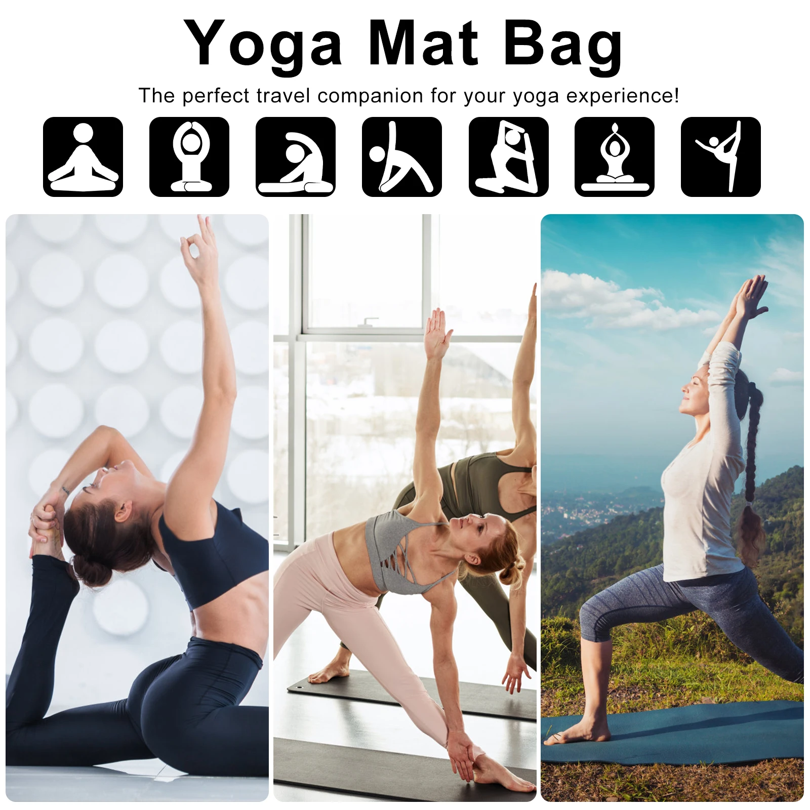 Yoga Mat Bag Lightweight Nylon Yoga Mat Carrier Bag with Adjustable  Shoulder Strap and Storage Pocket Portable Exercise Yoga Mat - AliExpress