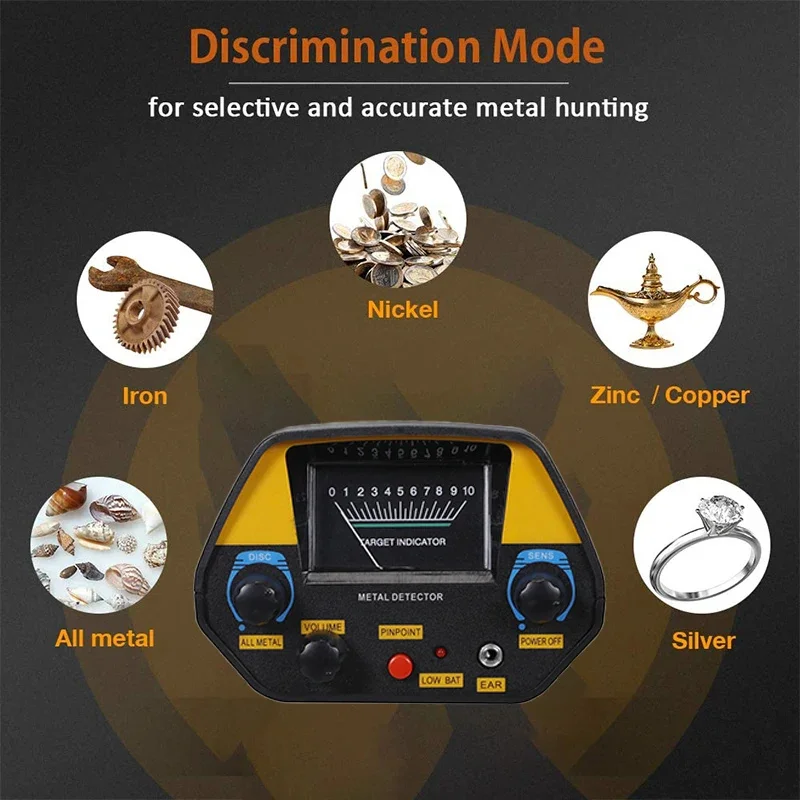 MD940 Lightweight Metal Detector with Waterproof Search Coil Treasure Gold Hunter Finder High Sensitivity Metal Detectors