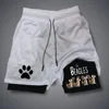 Funny Cat Print Running Shorts Men Sportswear Y2k Animal Pattern Gym Quick Dry Short Pant Summer Fitness Double-deck Short Pant 4