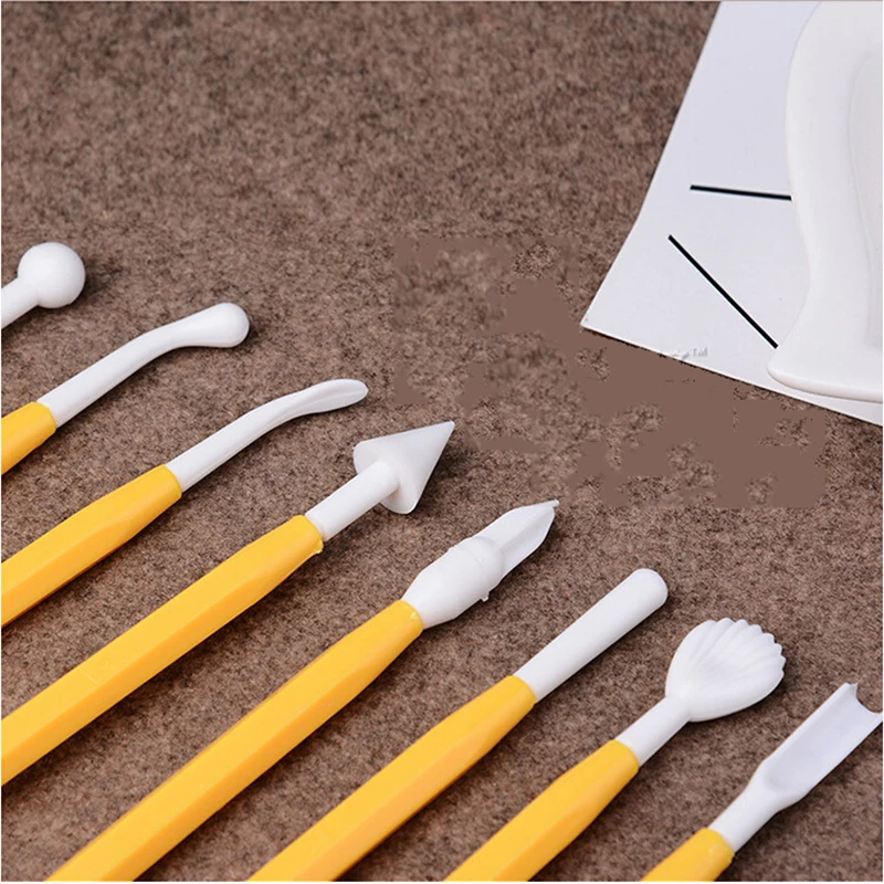 8pcs/set Double Heads Pottery Clay Sculpture Carving Tools Plastic Ceramic Polymer Playdough artistic Arts Craft Handmade Tool