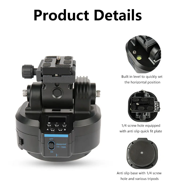 Camera panoramic head ZIFON YT-1500/YT-1500pro Auto motorized 360&deg; rotating panoramic head remote control pan tilt video tripod stabilizer in stock
