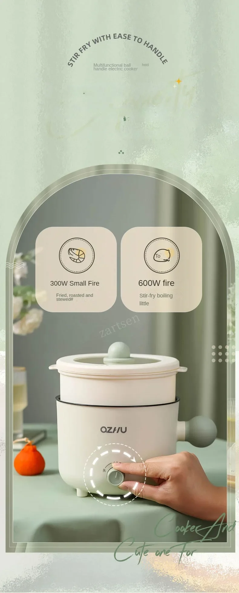 Electric Multi Cooker Portable Rice Cookers Hotpot Saucepan Stew Heating Pan Ramen Noodles Pot for Home and Kitchen Appliance