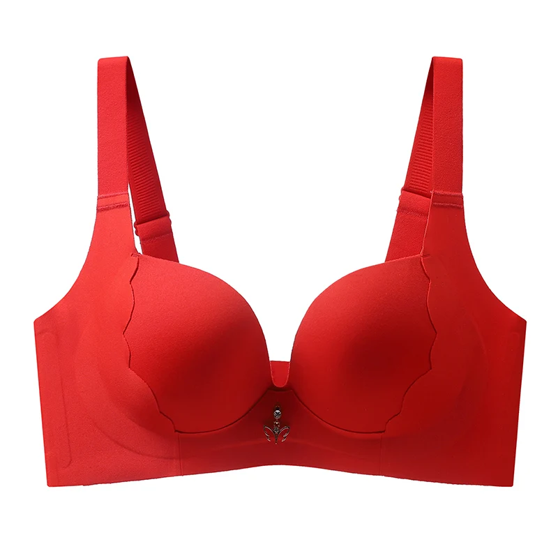 Plus Size Bra Sexy Lingerie Thick Cup Bras for Women Solid Padded