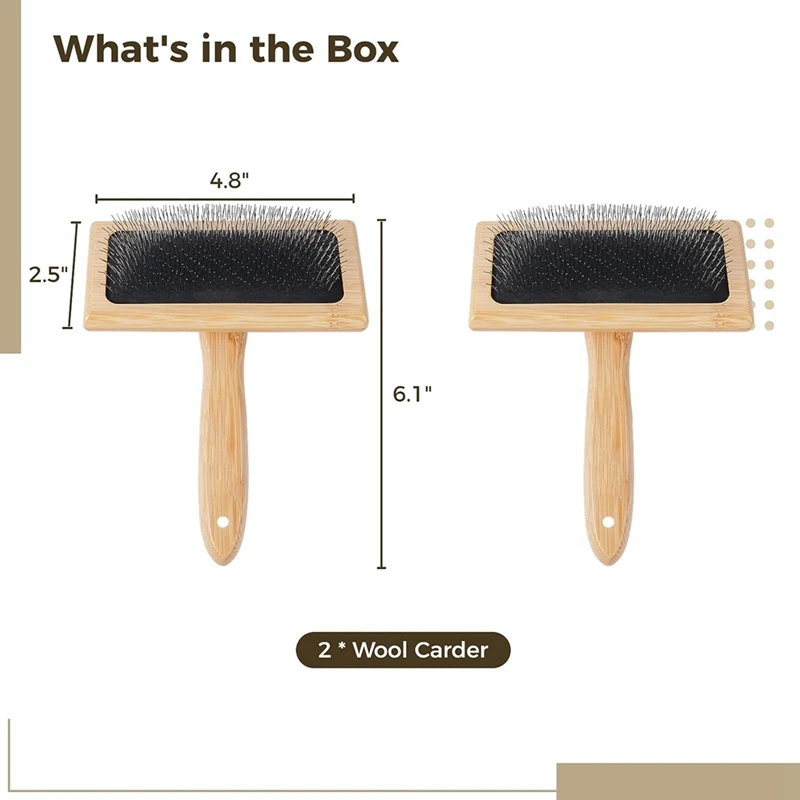 Wool Carders 2 PCS Wool Carders 6.1Inchx4.8Inch for Wool Craft Wool Felt Mixing Tool