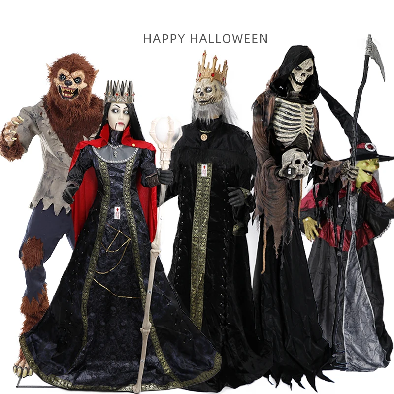 Halloween Decorazione Esterna Animatronic Gigante Scheletro Diavolo Con Suono Spettrale Luminoso Zombie Fantasma Casa Stregata Puntelli Del Partito