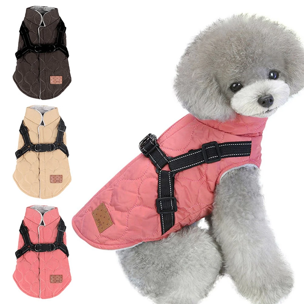 

Padded Clothes for Small Dog, Windproof Jacket, Warm Coat, Puppy Outfit, Yorkie Chihuahua Harness, Winter