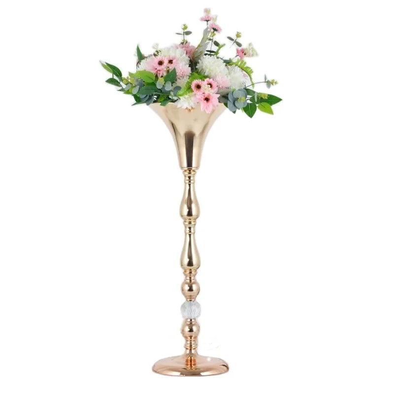 Description Picture 2 of item10 PCS Gold Flower Vase Wedding Centerpieces Flowers Stand Event Party Road Lead Home Decoration