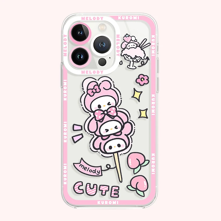 thumbnail image 1 of Kuromi Pachacco Cinnamoroll Soft Case for iPhone 14 Pro Max 13 12 Mini 11 Pro XR XS X 8 7 6 6S Plus SE 2020 Hello Kitty Cover, 1 of 5