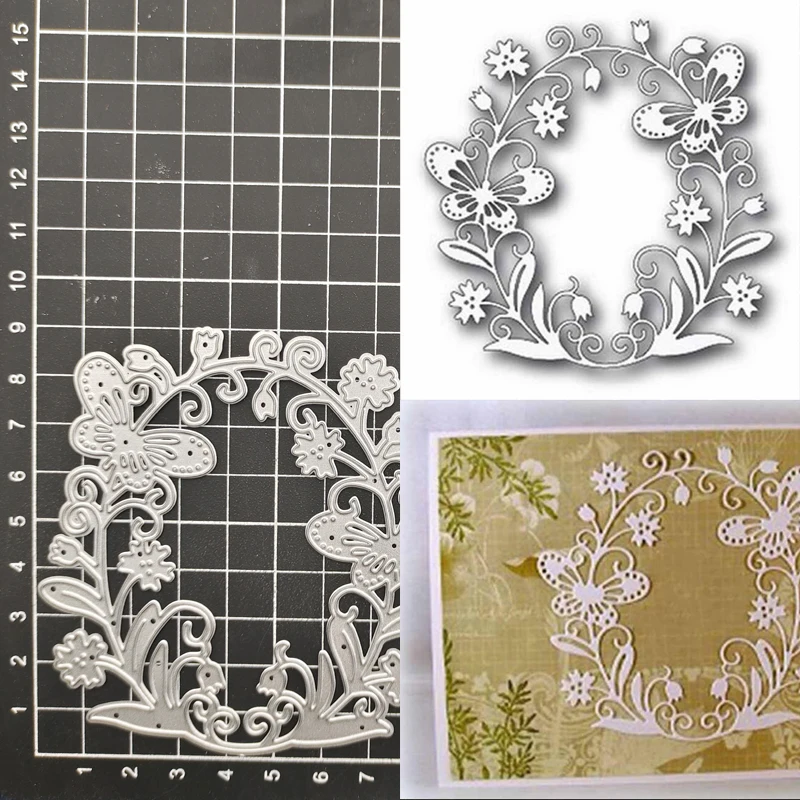 

Valley Frame Butterfly Oval Metal Cutting Dies Stencil Scrapbooking Diy Album Stamp Paper Card Embossing Decor Craft Knife Mould