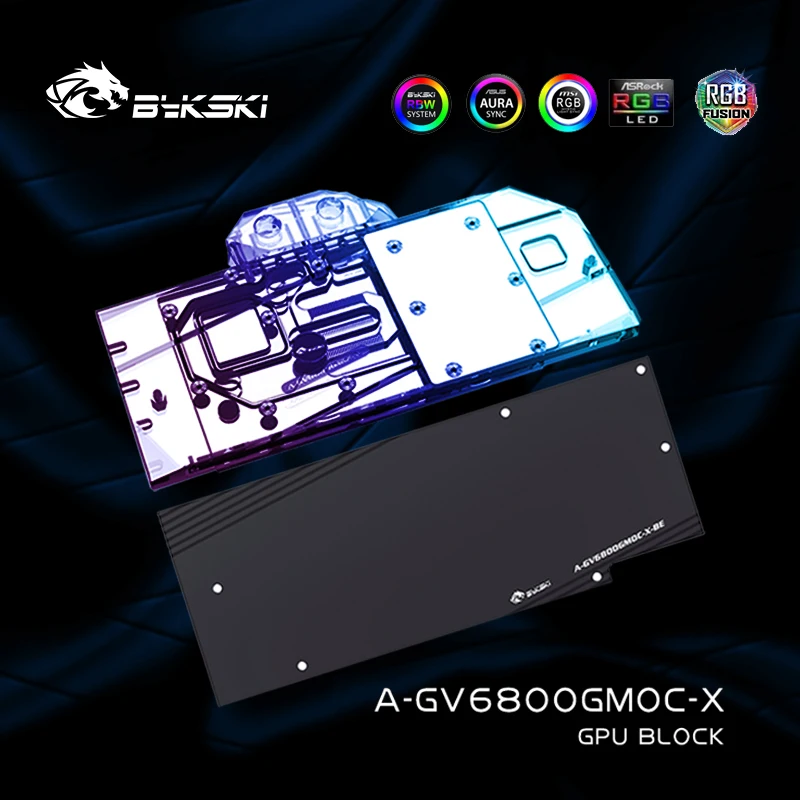 Blocco D'Acqua Della Scheda Grafica Bykski Compatibile Con Gigabyte Rx 6800 Gaming Oc Gpu Cooler Rgb M/B Sync A-Gv6800Gmoc-X