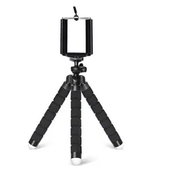 Universal Flexible Octopus Phone and Camera Mini Tripod Stand (Black)